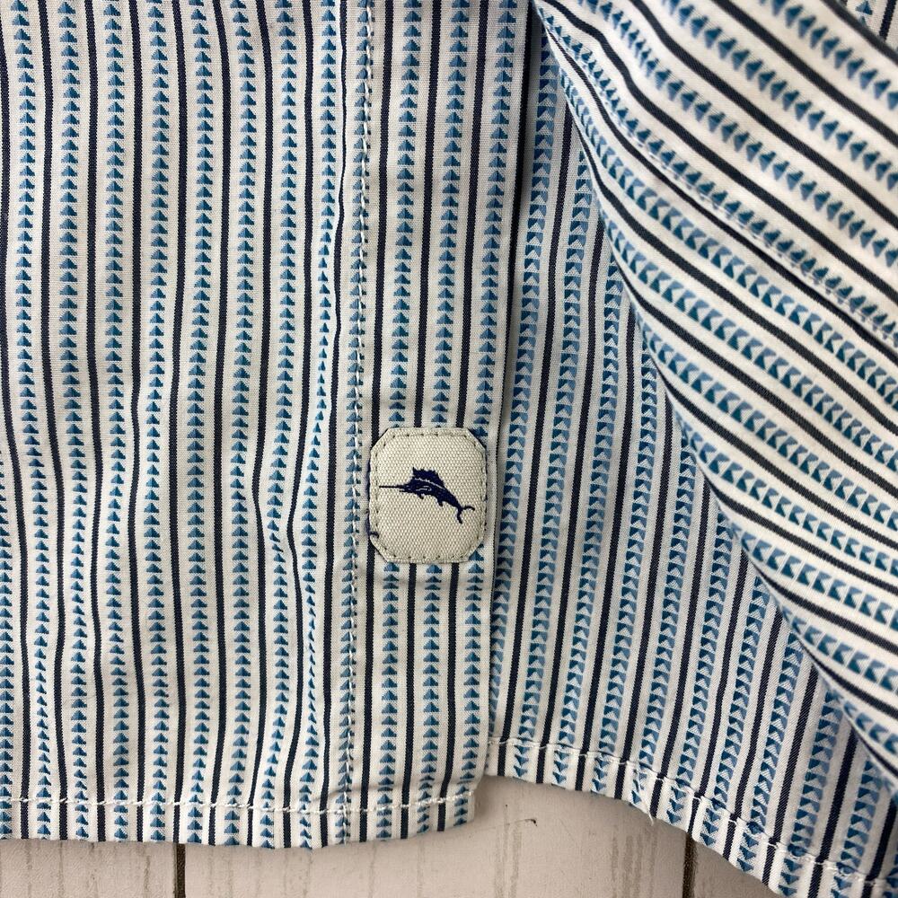 Tommy Bahama Blue Cotton Striped Long Sleeve Button-Down Shirt Plus Size XXL - Picture 11 of 13
